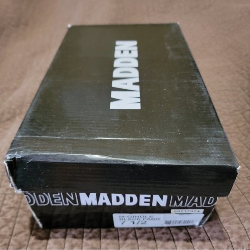 Madden Men M-Gindle Black Grey Fabric Slip On Sneakers Shoes 7.5 Low Top Loafers - Picture 3 of 12
